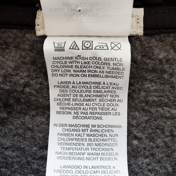 Crewcuts J. Crew Leopard Collar Grey Fleece Top Girls Size 3 - Picture 4 of 5